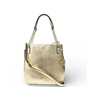 Michael Kors Jet Set Medium Leather Messenger – Golden